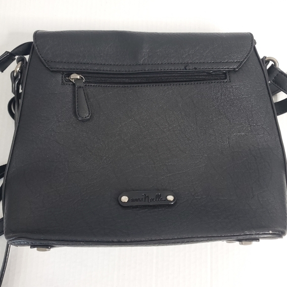 Simply Noelle Leather Fringed Shoulder Bag Black Conceal Weapon Pouch Boho Chic - Picture 2 of 15